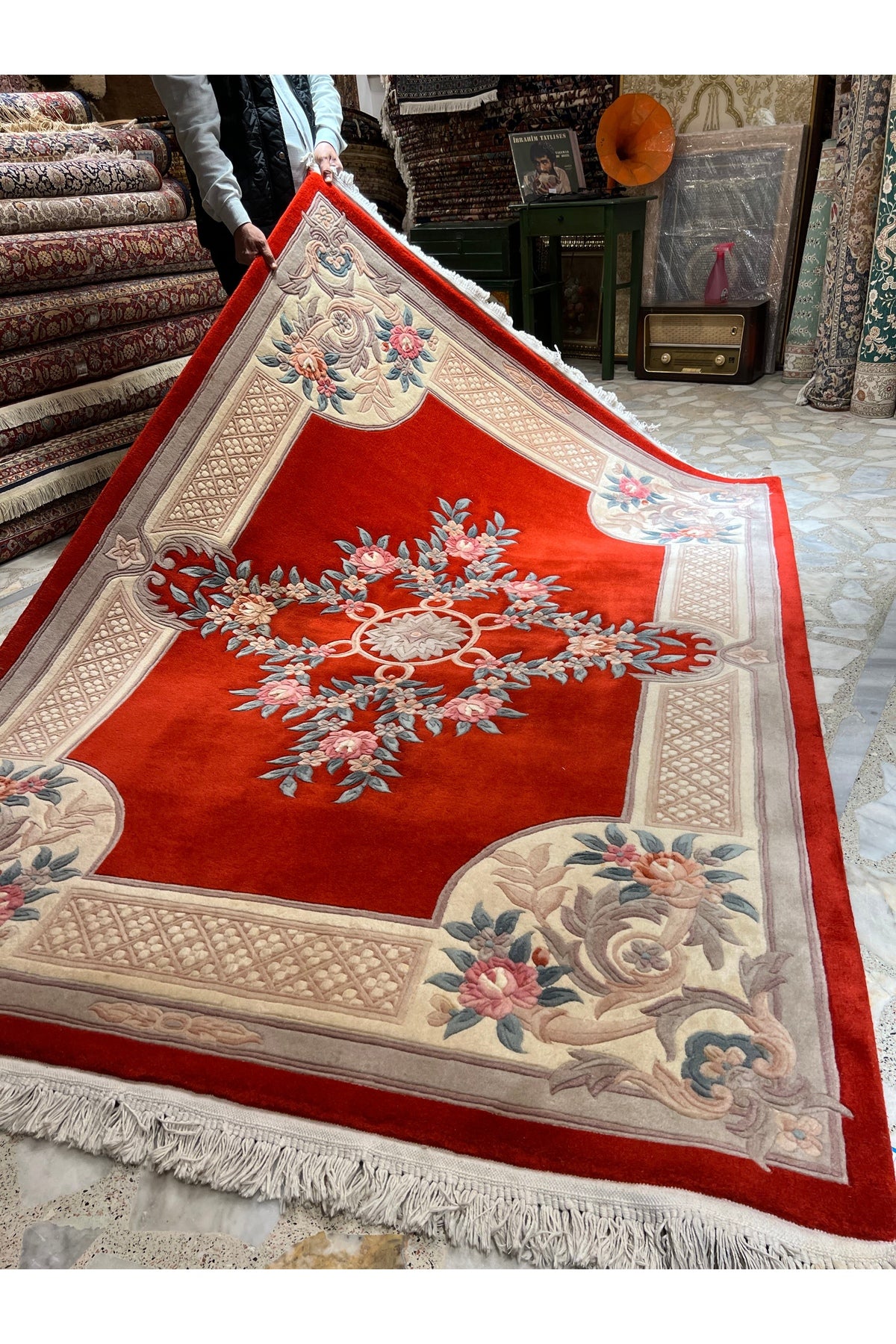 RD RAMAZAN DAG Hand Rug Art Hand-Woven Embossed Chinese Rug Two Pieces Size 2.40x170