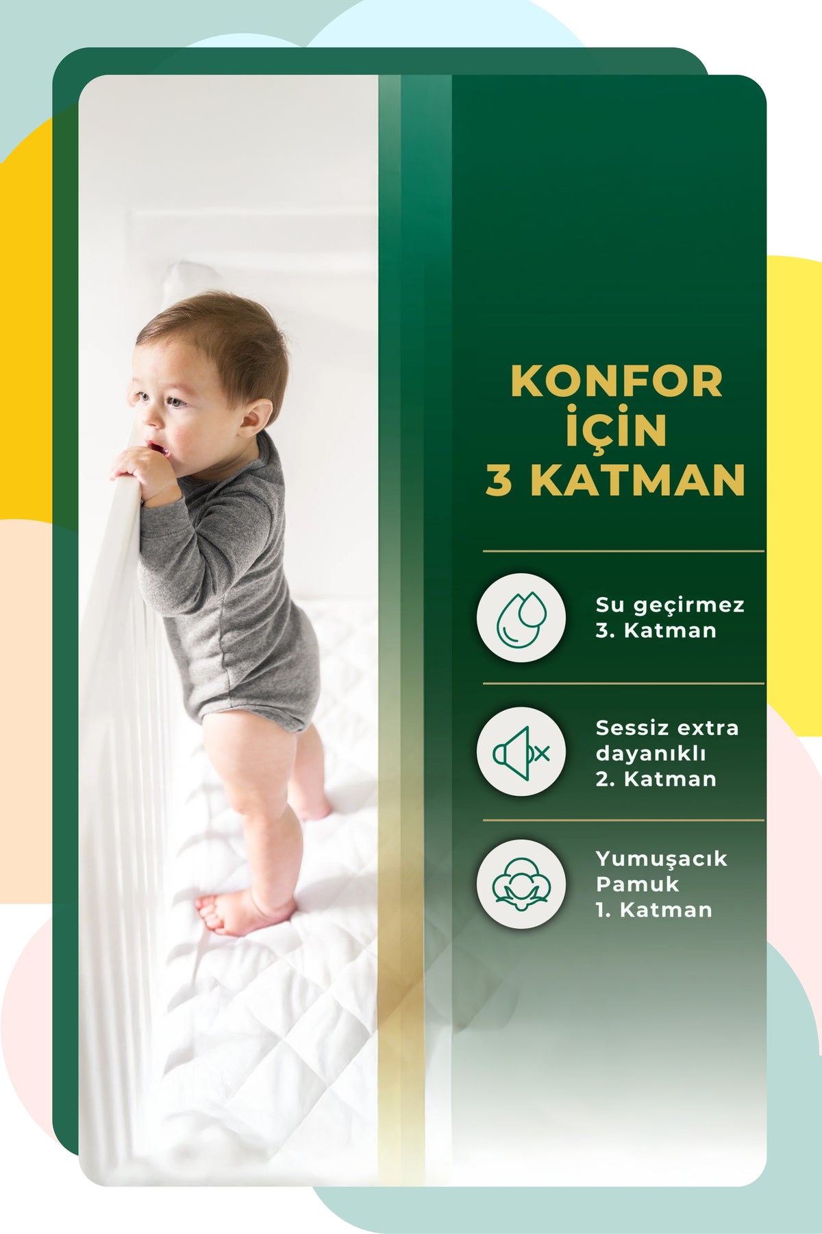 My Catherine Bebeginiz Icin Waterproof Quilted Baby & Kids Mattress Protector - MALLTURK