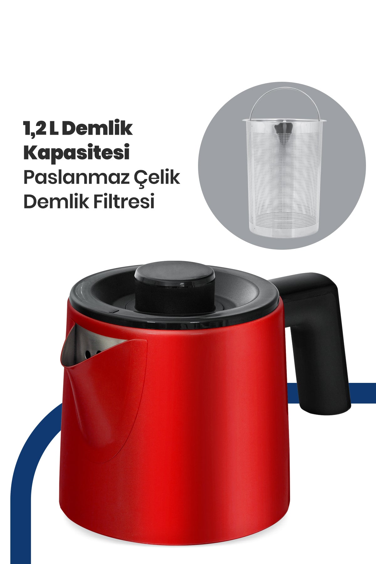 GoldMaster Acacia Red XL 2200 Watt Patented Drip-Free Design Stainless Steel Tea Maker and Water Kettle - MALLTURK
