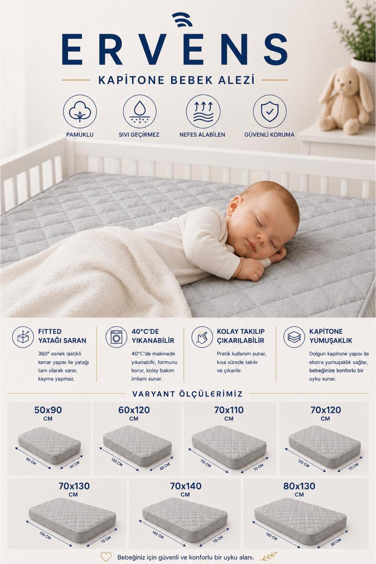 Ervens Home Waterproof Cotton Quilted Baby & Kids Mattress Protector - MALLTURK