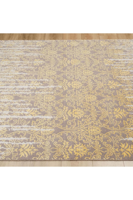 Halicizade Heritage Series Vintage Pattern Machine Woven Rug - Heritage 455 Yellow - MALLTURK