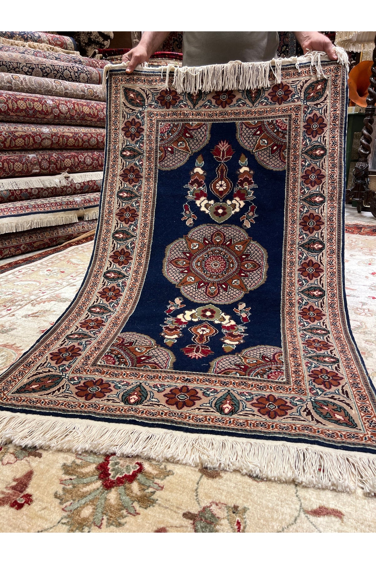 RD RAMAZAN DAG Hand Rug Art Hand-Woven Kayseri hacilar Weave Premium Quality Cotton Base Wool Weave Natural Dye Size 150x90 - MALLTURK