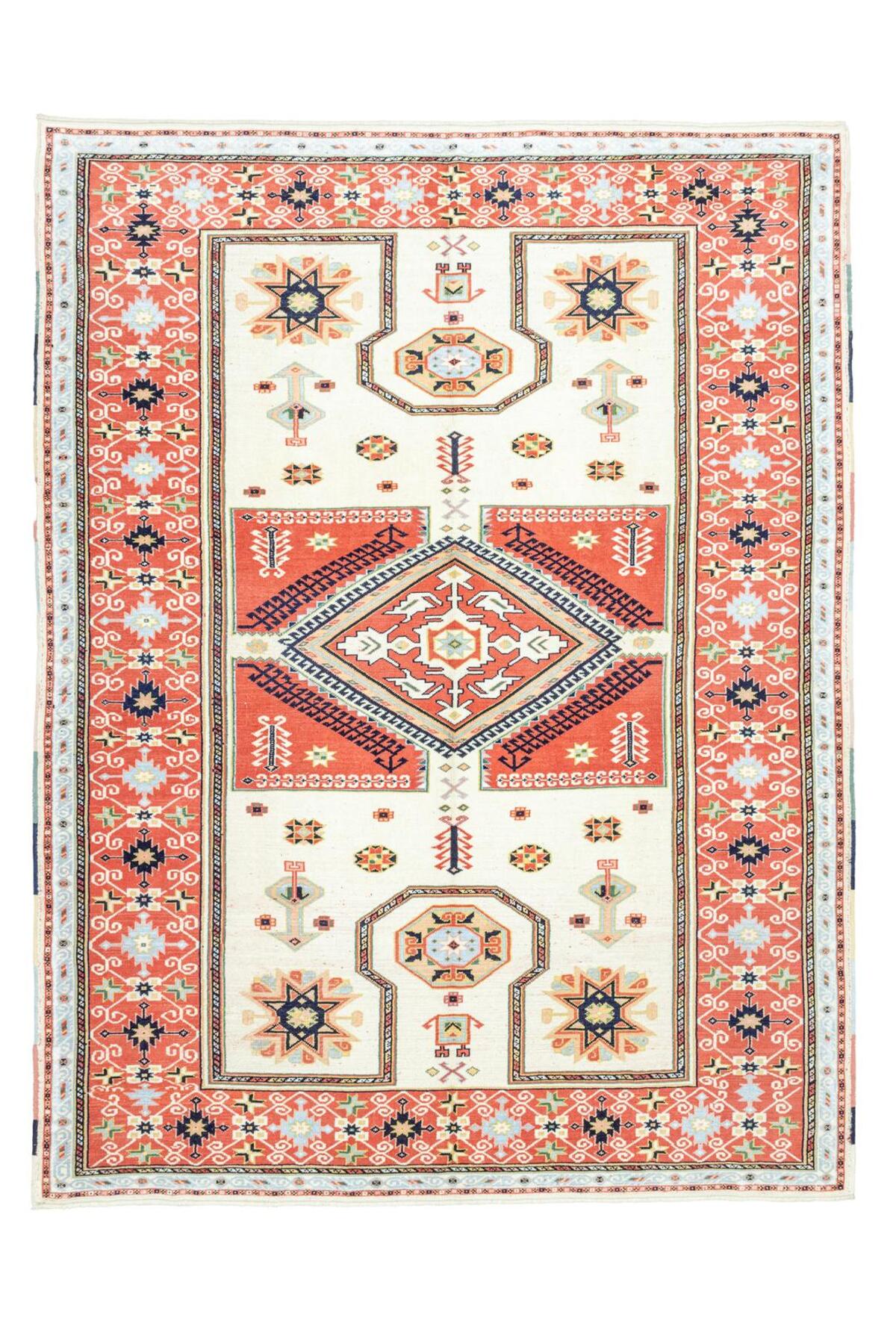 Soho Antiq Orchis Hand-Woven Geometric Design Wool Rug 221x288 cm - MALLTURK