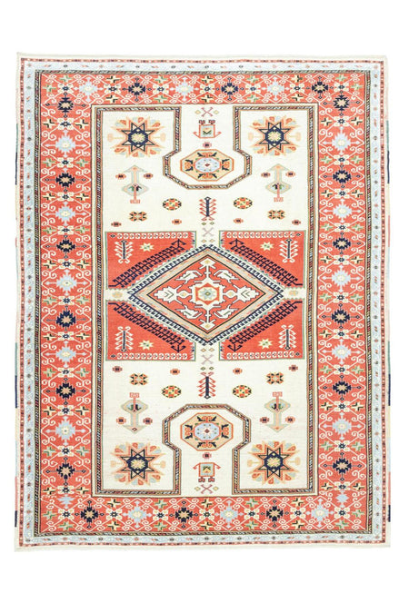 Soho Antiq Orchis Hand-Woven Geometric Design Wool Rug 221x288 cm - MALLTURK