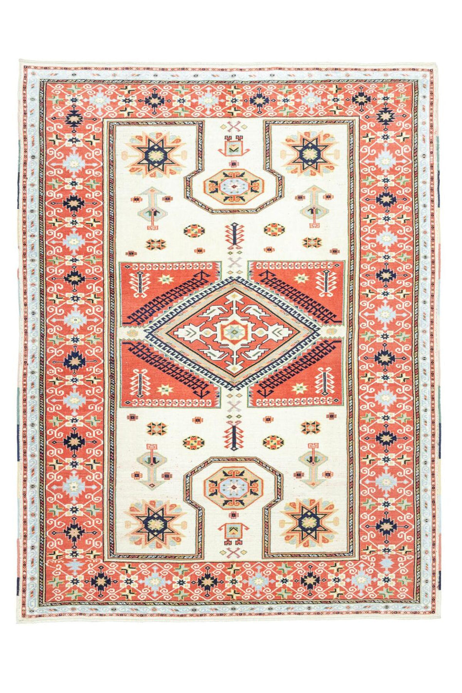 Soho Antiq Orchis Hand-Woven Geometric Design Wool Rug 221x288 cm - MALLTURK