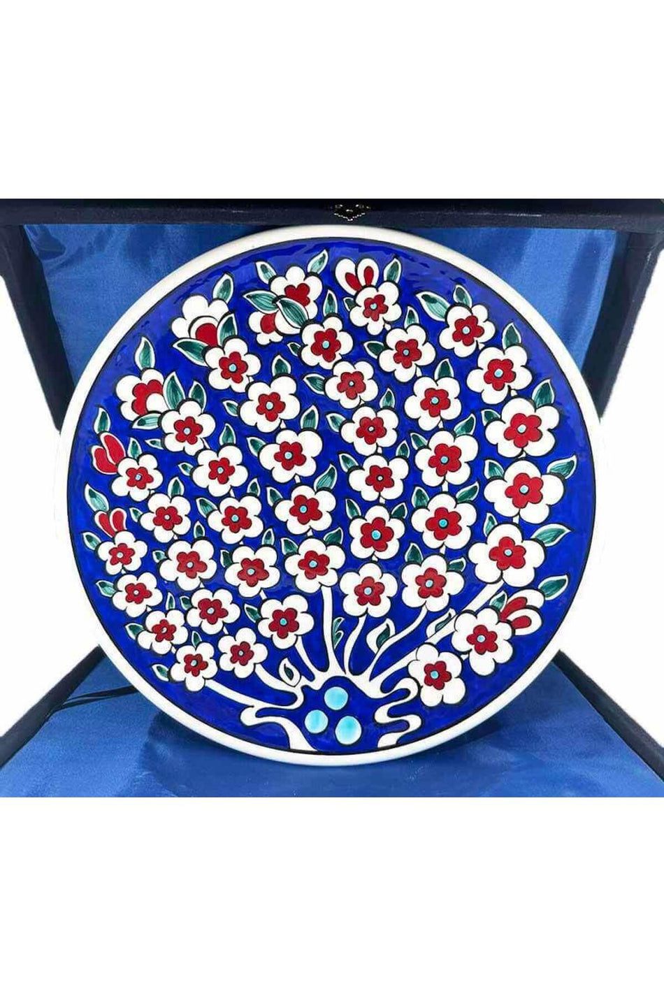 Cini Evi Devlet Erkani Gift, Blue Zeminli Tree of Life Iznik Tile Plate - MALLTURK