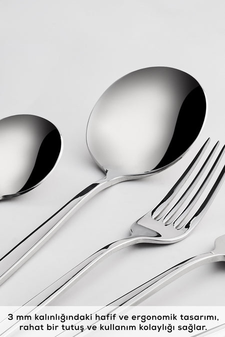 Karaca new porto elegance 60 Piece 12 Place Setting Flatware Set - MALLTURK