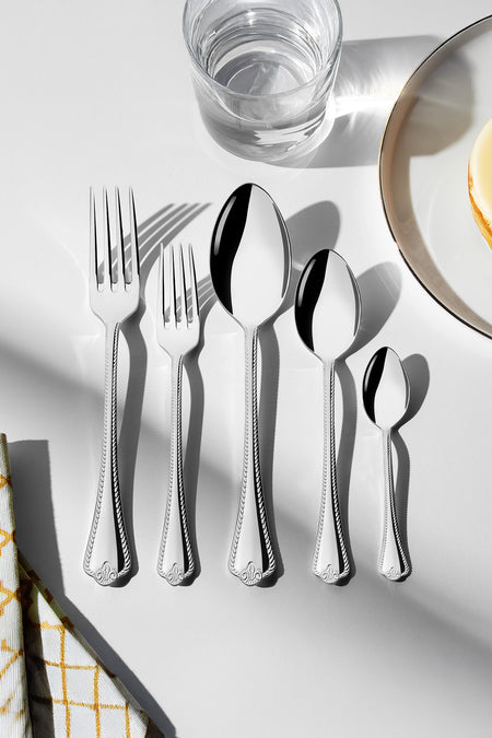 Nehir fulya Plain 6 Place Setting 30 Piece Boxed Fork Spoon Set - MALLTURK