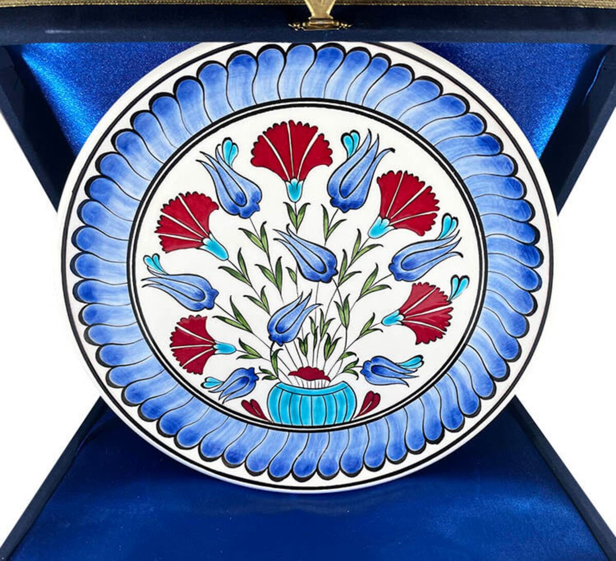 Cini Evi Carnation Garden Iznik Tile Plate 25cm - MALLTURK