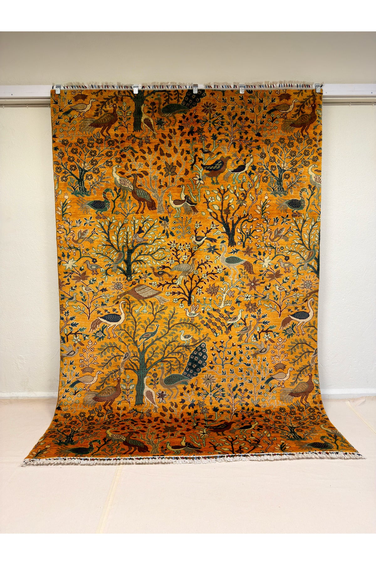 Afghan Rug Hand-Woven 100% Wool Natural Dye Kus Pattern Handicraft