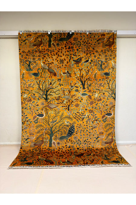 Afghan Rug Hand-Woven 100% Wool Natural Dye Kus Pattern Handicraft