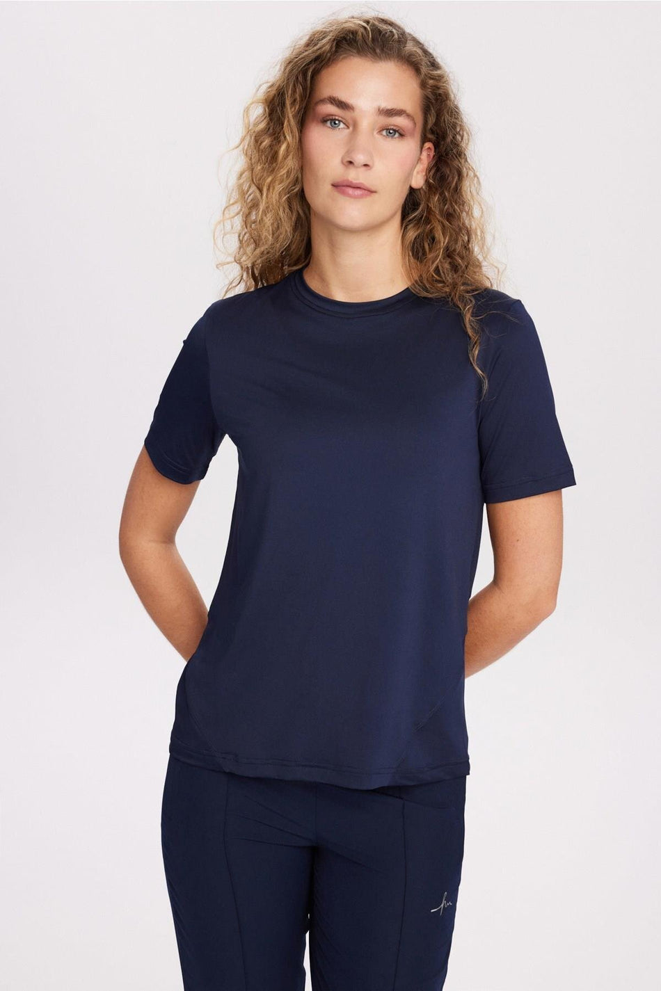 Hasema Active Short-Sleeved Navy Blue Training Top/T-Shirt ACT-28