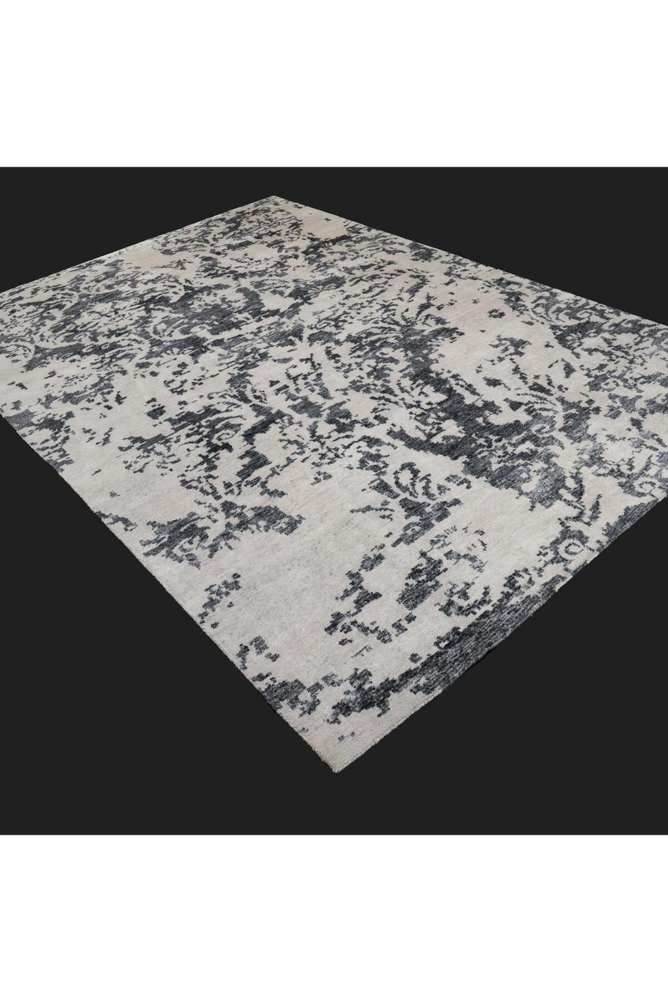 Halicizade Hand-Woven Bambu Soyut Pattern Cream Rug - MALLTURK