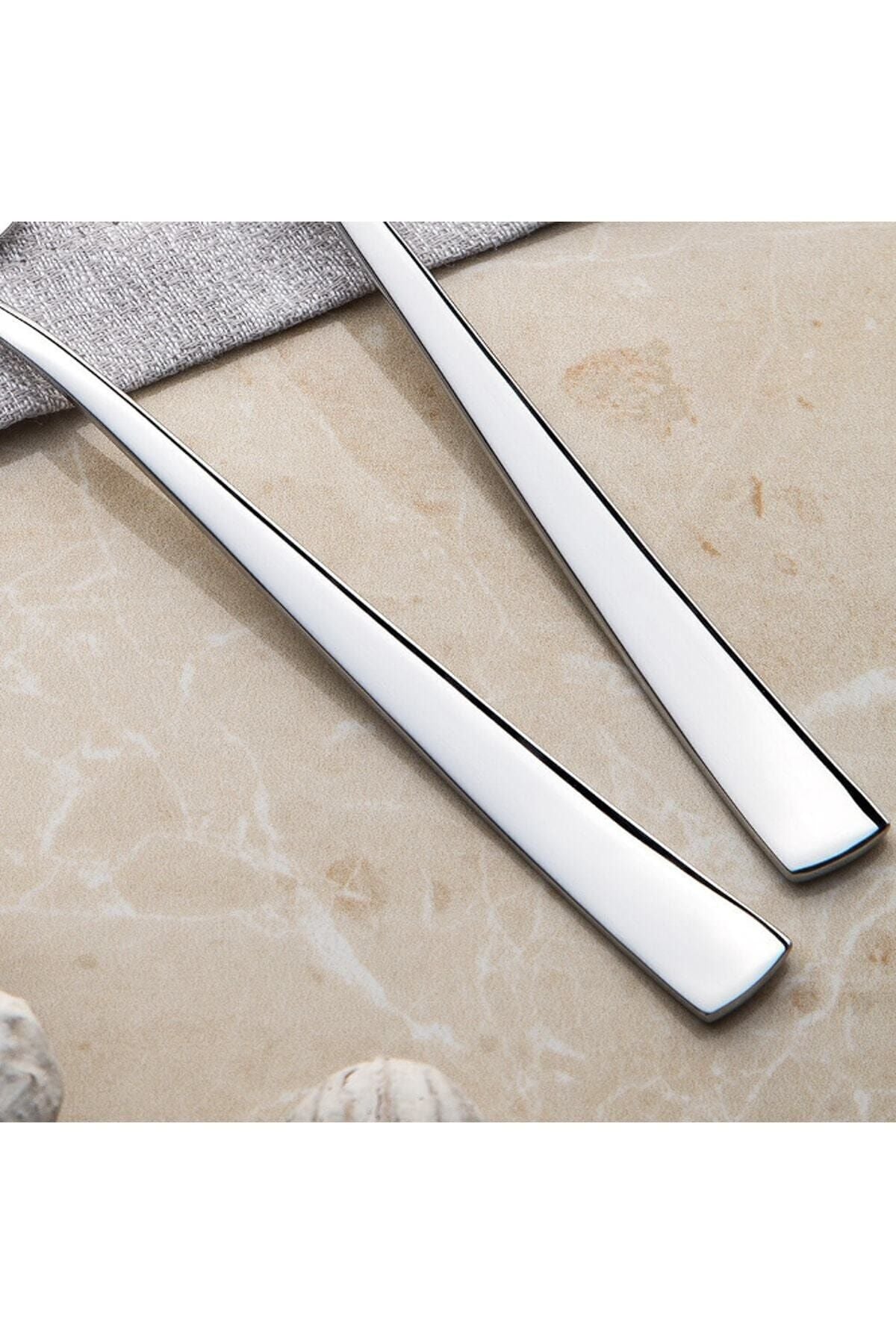 Nehir can canan 12 Piece Plain Dessert Fork Spoon Set - MALLTURK