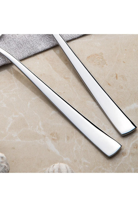 Nehir can canan 12 Piece Plain Dessert Fork Spoon Set - MALLTURK