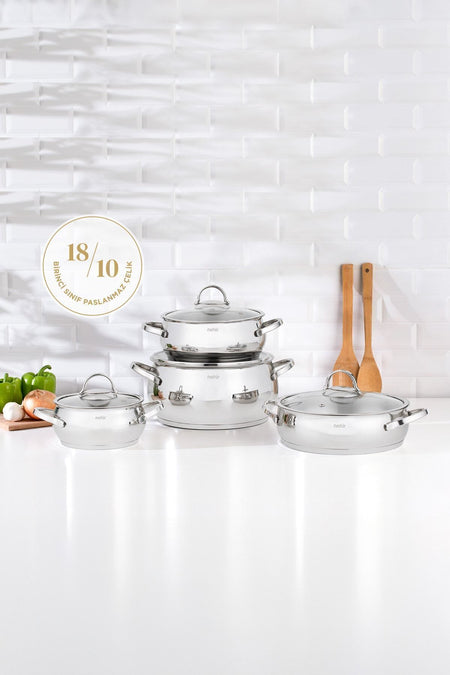 Nehir Luks 8 Piece Cookware Set - MALLTURK