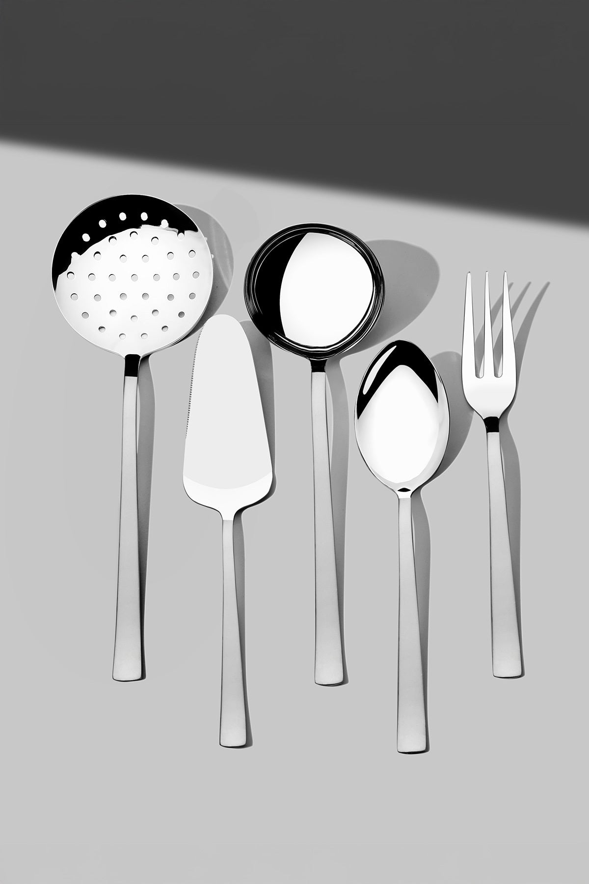 Nehir deniz Satin 5 Piece Stainless Steel Serving Utensil Set - MALLTURK