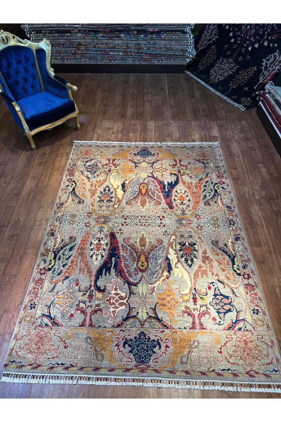 Wool Hand-Woven Afghan Rug