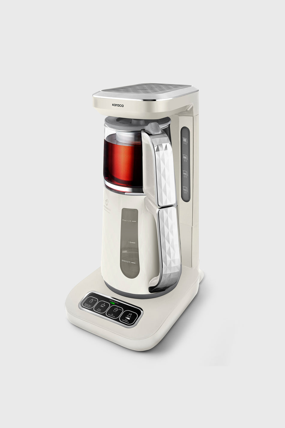 Karaca Tea Lover Robotea Pro Quartz 4 in 1 Talking Tea Maker Creamy - MALLTURK