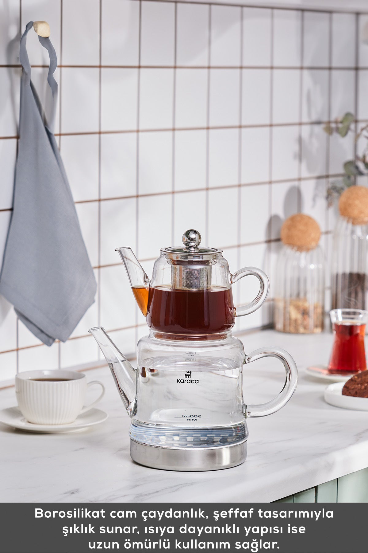 Karaca Dora Midi Borosilicate Glass Teapot - MALLTURK