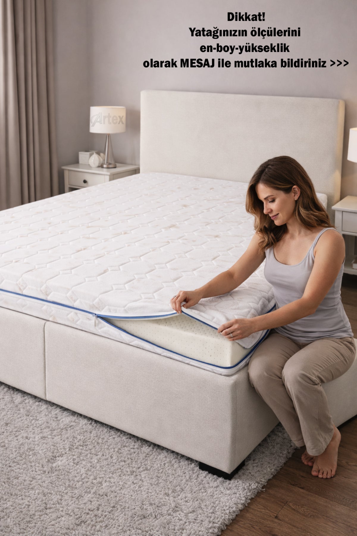 Artex Kilif Cotton Quilted Mattress Protector - MALLTURK