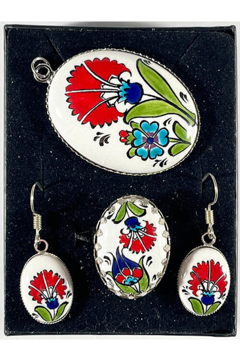 Cini Evi Arkadasa Iznik Tile Jewelry Set - MALLTURK