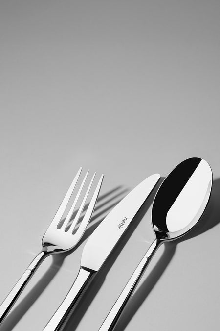 Nehir elegance Plain 12 Place Setting 84 Piece Boxed Flatware Set - MALLTURK