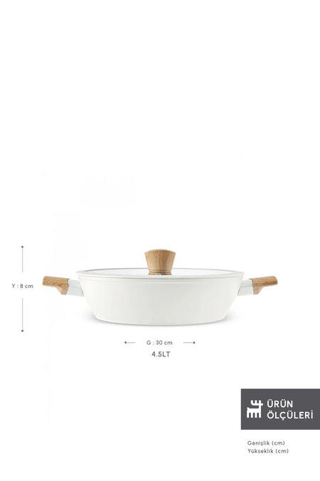 Karaca x Refika Swiss Crystal Almond Induction Compatible Saute Pan