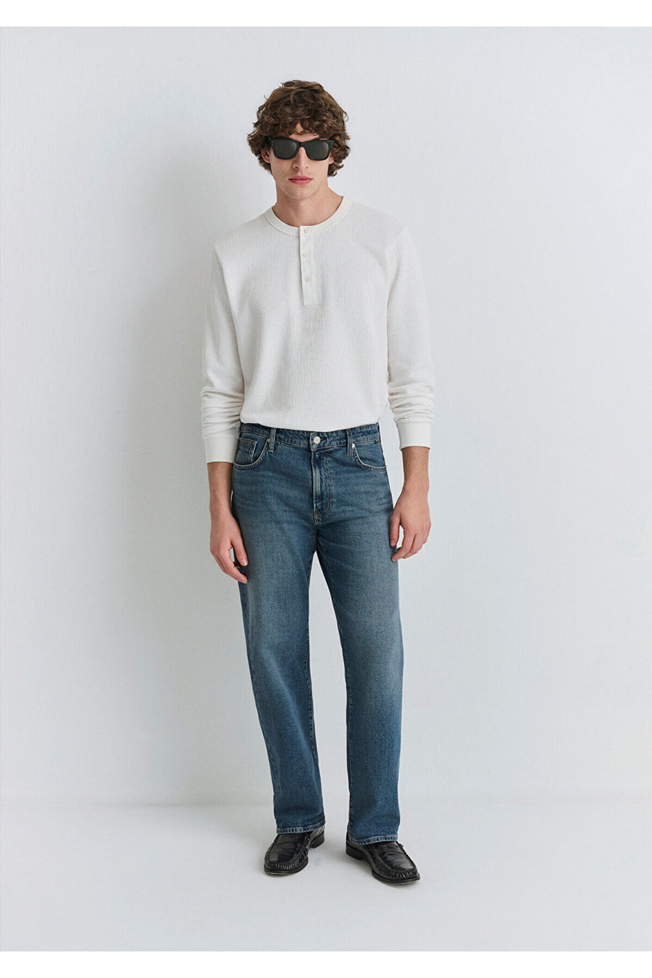Marlon Classic Denim Foggy Jeans in Mavi 0019166-87850 - MALLTURK