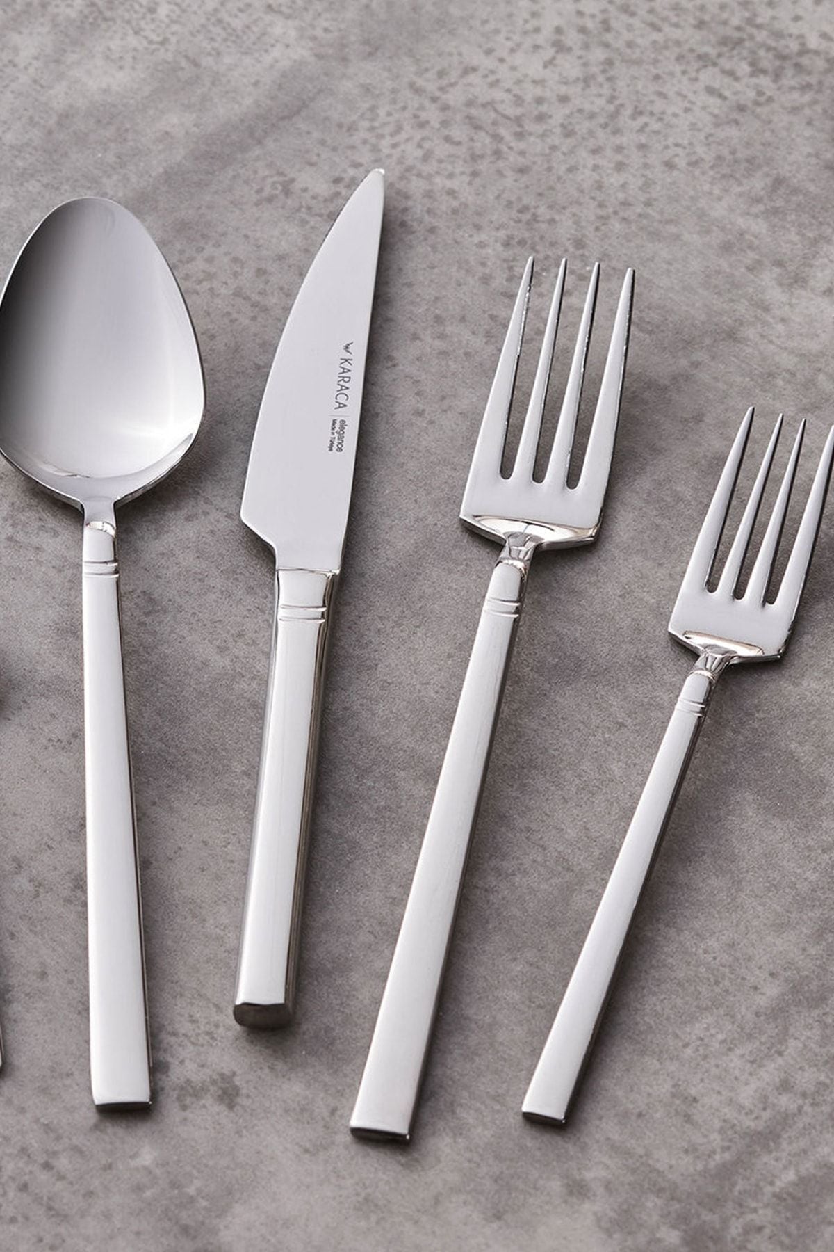Karaca new evora 60 Piece 12 Place Setting Flatware Set - MALLTURK