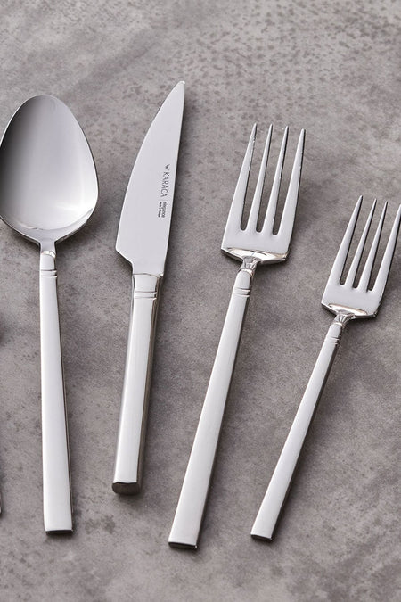 Karaca new evora 60 Piece 12 Place Setting Flatware Set - MALLTURK
