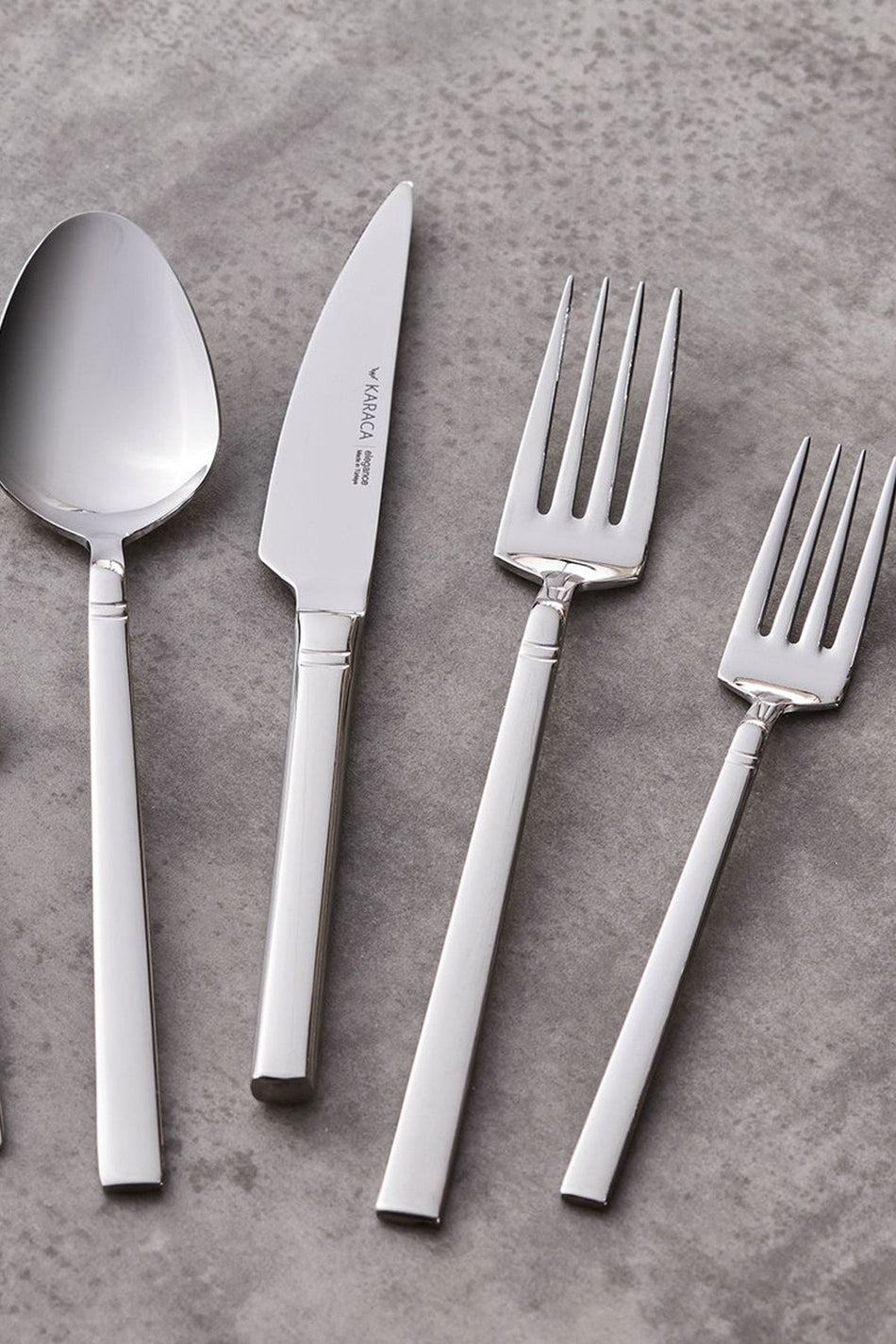 Karaca new evora 60 Piece 12 Place Setting Flatware Set - MALLTURK