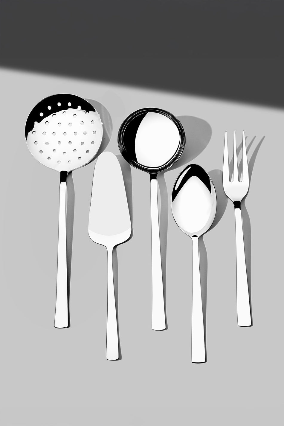 Nehir deniz Plain 5 Piece Stainless Steel Serving Utensil Set - MALLTURK