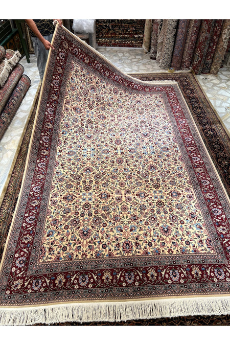 RD RAMAZAN DAG Hand Rug Art Hand-Woven Hereke Rug Lalezar Design Sumerbank Weave Size 300x200 - MALLTURK