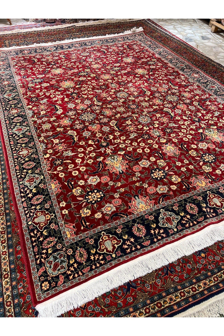 RD RAMAZAN DAG Hand Rug Art Hand-Woven Sumerbank Hereke Rug Wildflower Design Size 275x205 - MALLTURK