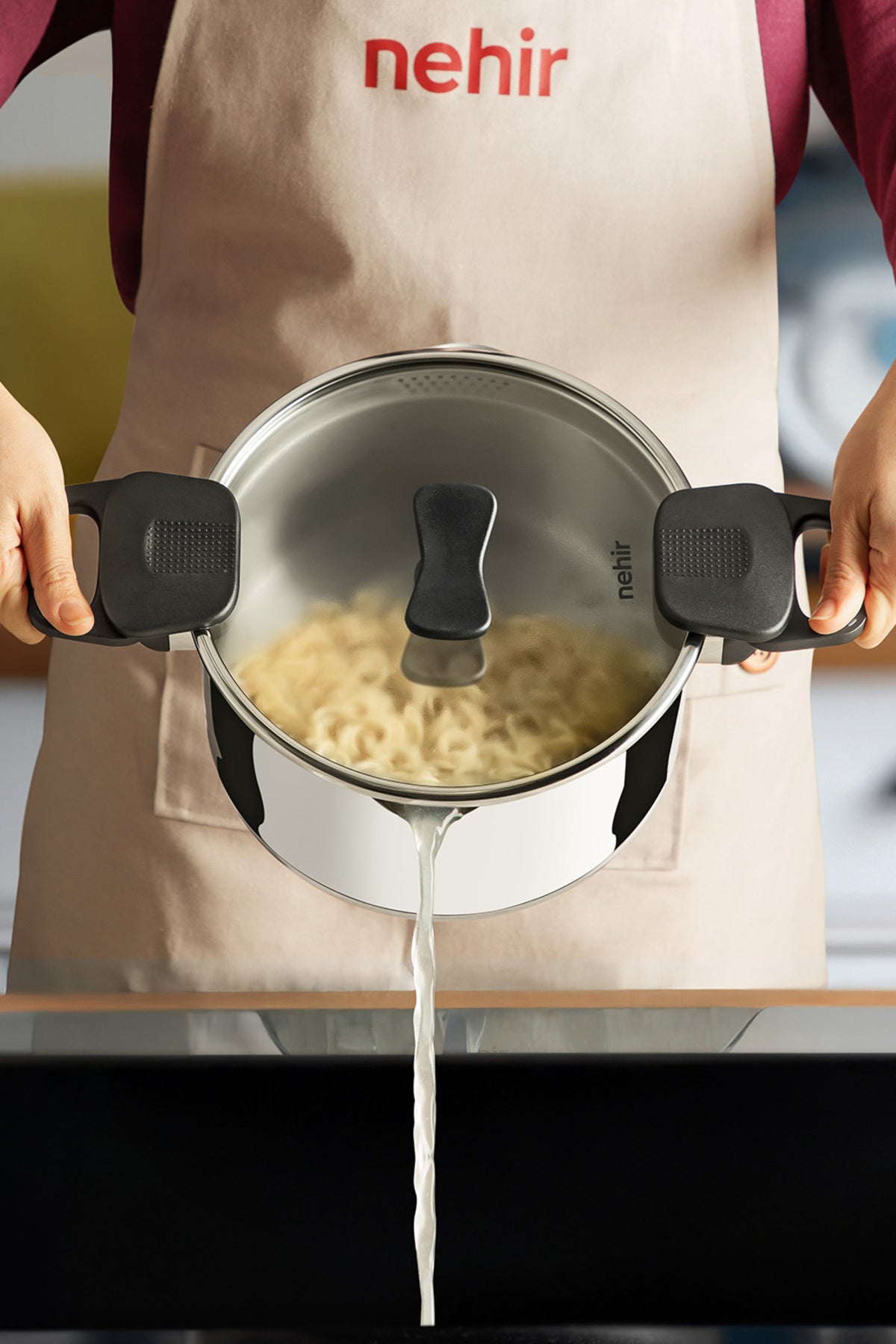 Nehir Roma Suzgec with Lid Fonksiyonel Stock Pot