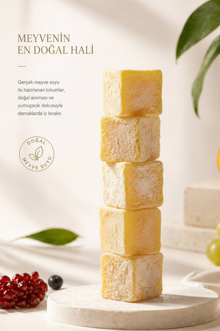 Antep Pazari Lemon Flavored Turkish Delight 400g - MALLTURK