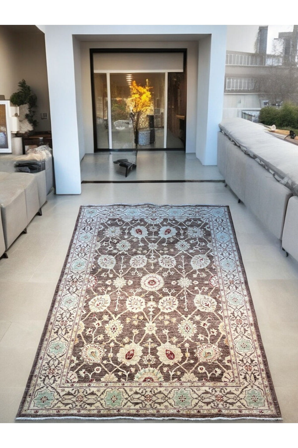 Sirvan Handwoven Afghan Usak Carpet - 275x185 - MALLTURK