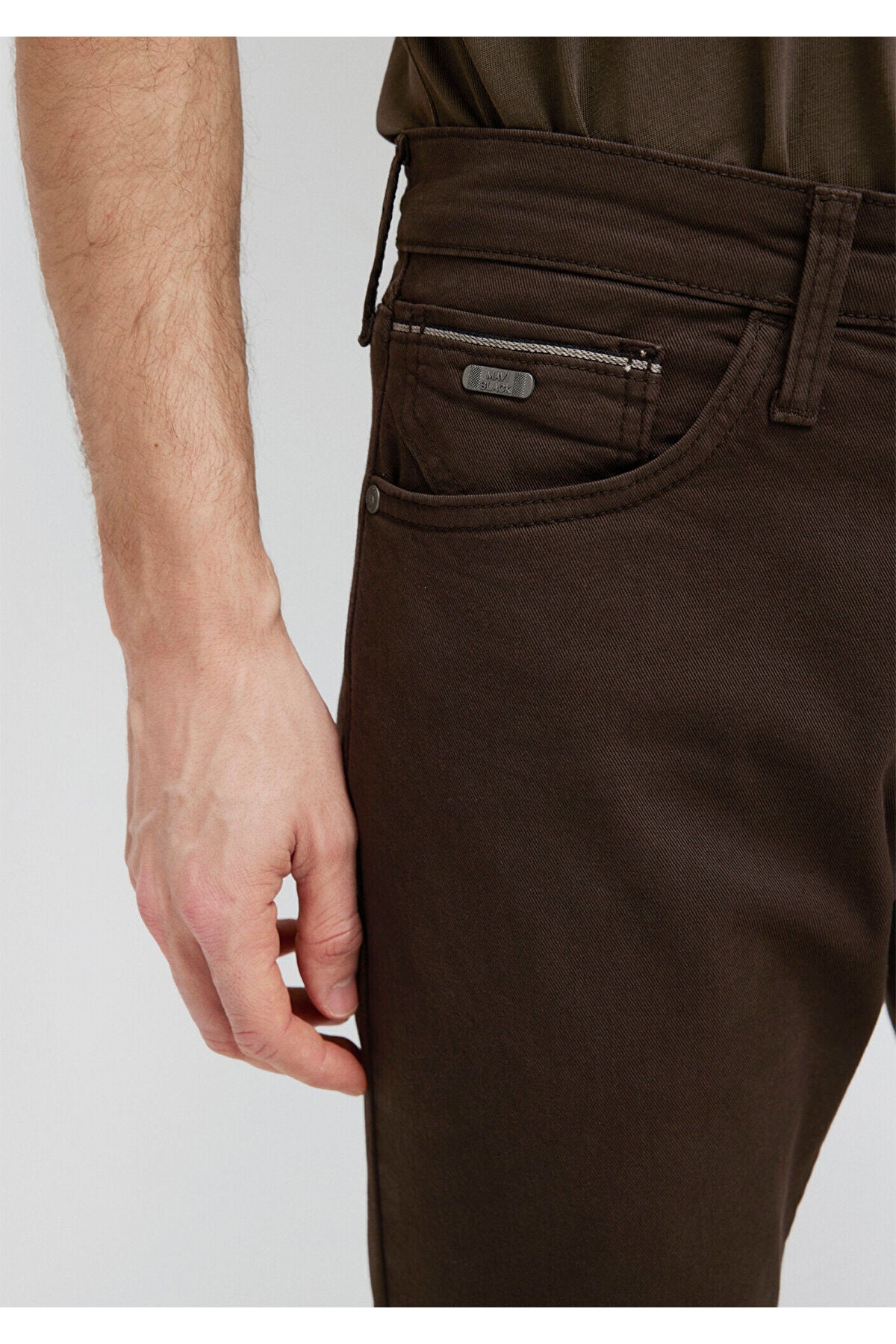 Mavi Black Dark Green Gabardine Trousers 0042290685 - MALLTURK