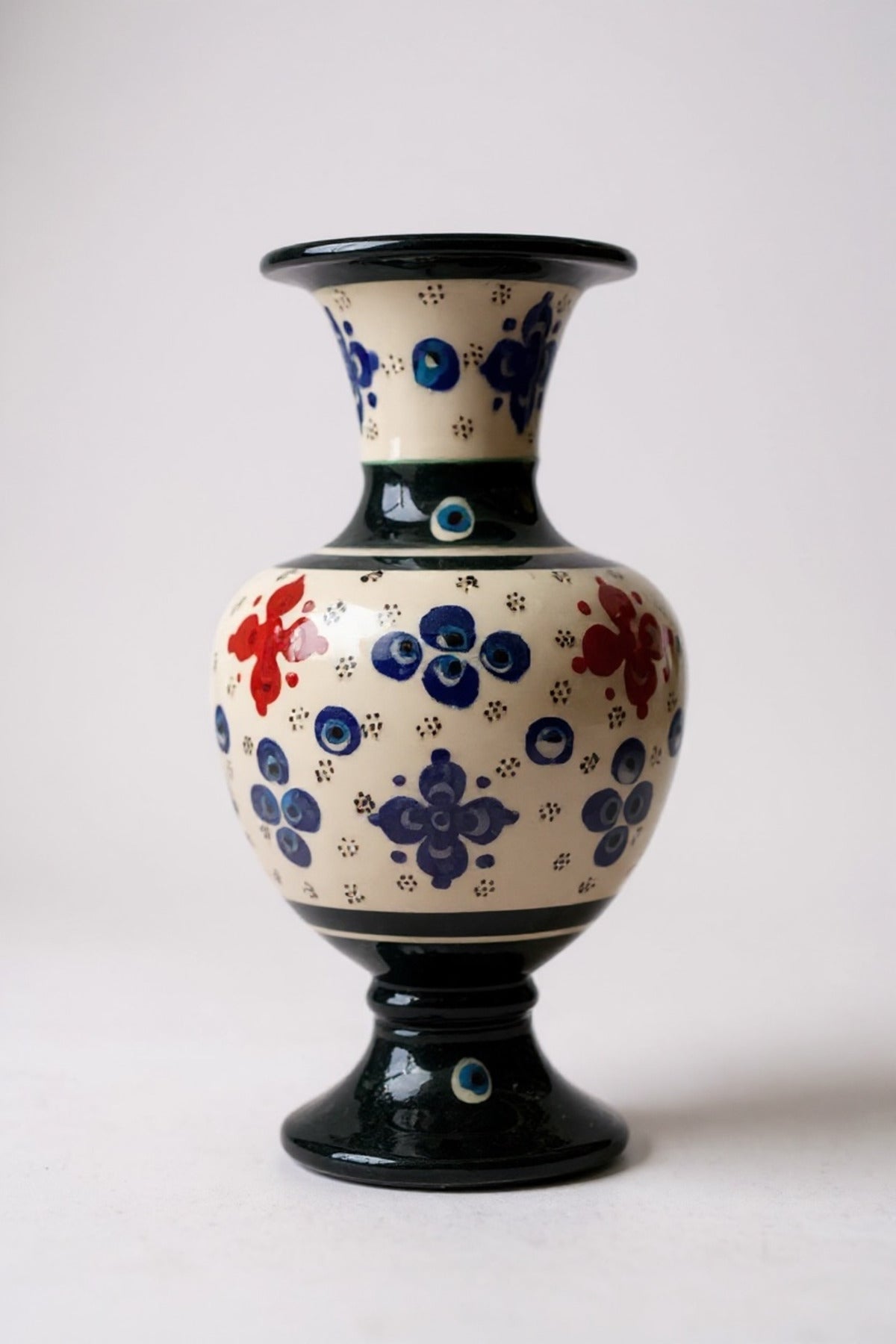 STORESZA Handmade Wheelwork 20cm Lace Alhambra Ceramic Vase Green - MALLTURK