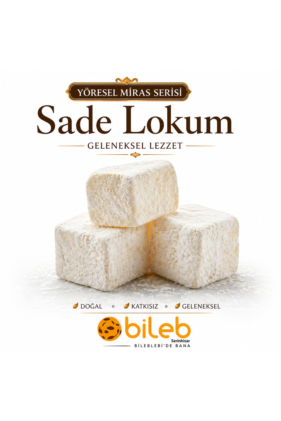 bileb serinhisar bi leblebi'de bana Regional Heritage Series Plain Turkish Delight 250gr - MALLTURK