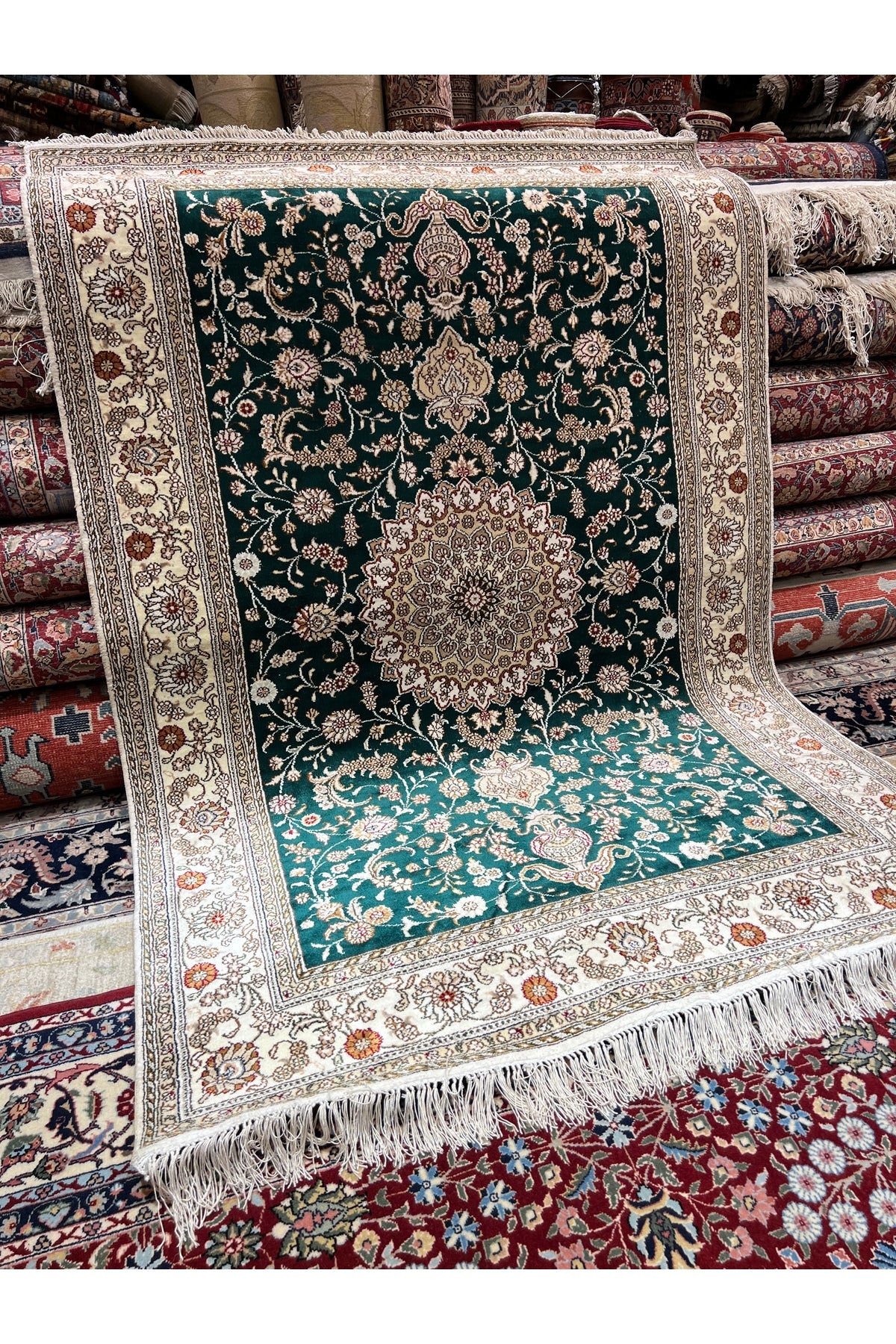RD RAMAZAN DAG Hand Rug Art Hand-Woven Chinese Silk Rug 190x1.20 - MALLTURK
