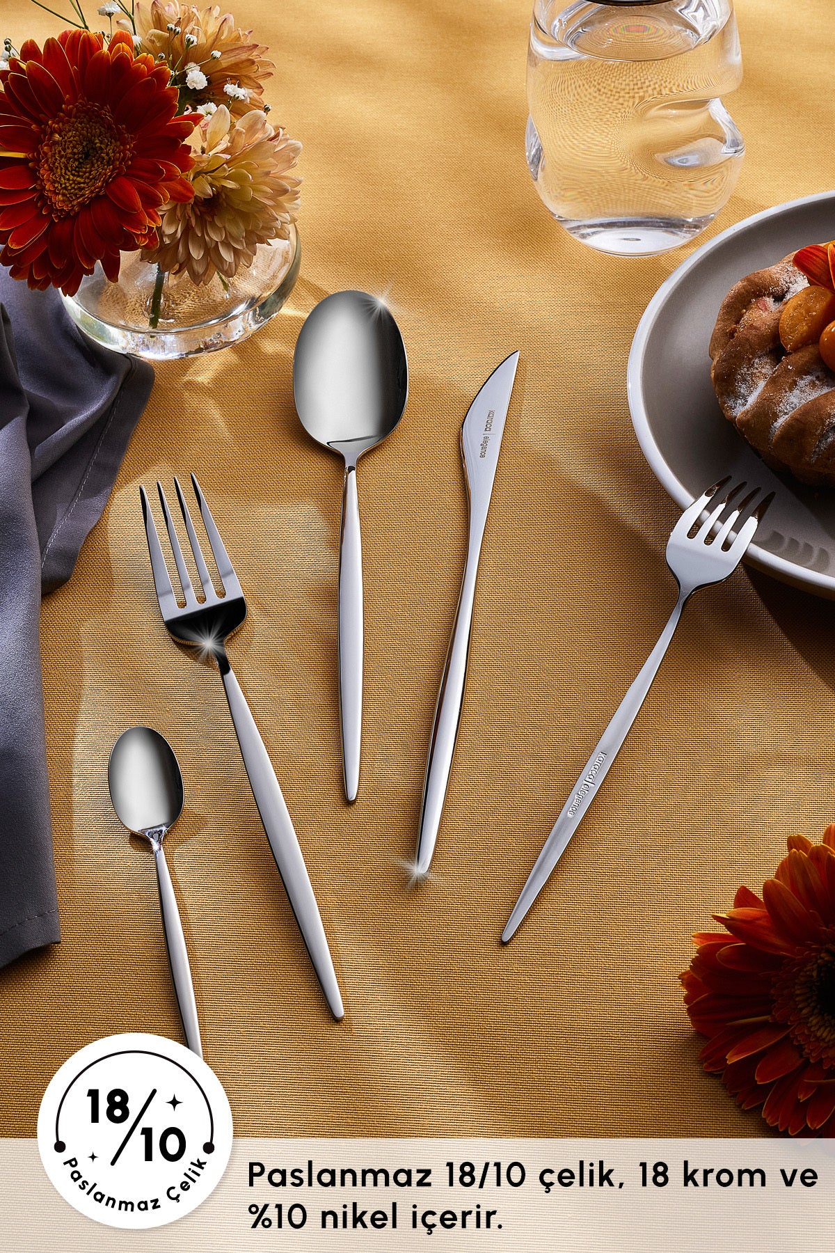 Karaca lizbon 60 Piece 12 Place Setting Flatware Set - MALLTURK