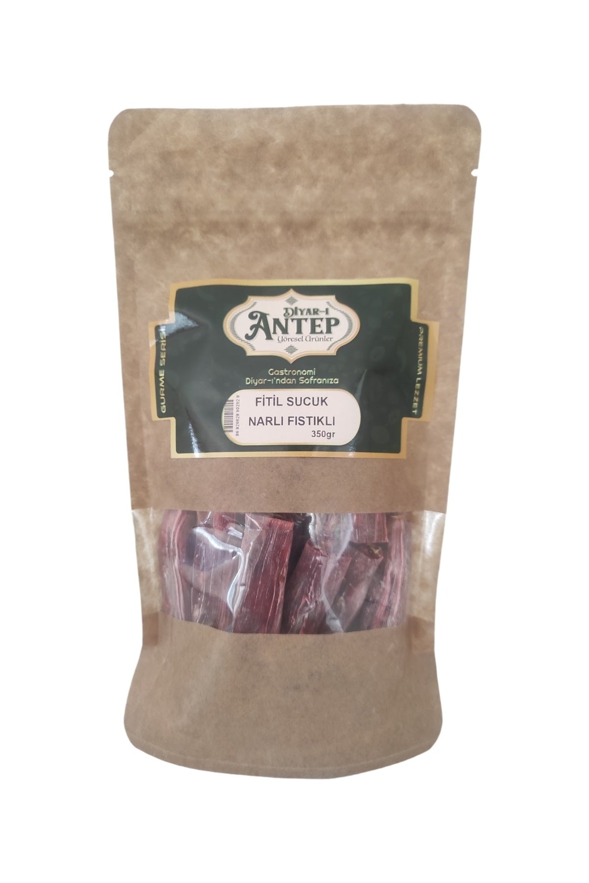 DOGALBAHCE elit gurme serisi fitil sucuk Pomegranate Flavored Pistachio 350 g - MALLTURK