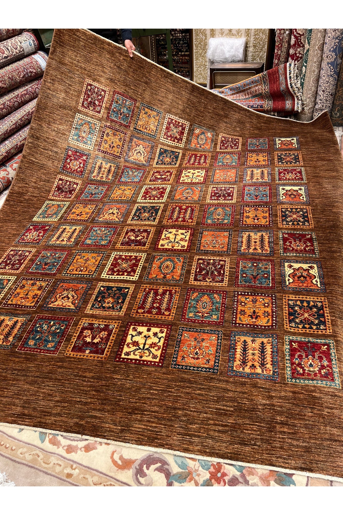 RD RAMAZAN DAG Hand Rug Art Hand-Woven Afgan Rug Binbirgece Design 2.92x2.45 - MALLTURK