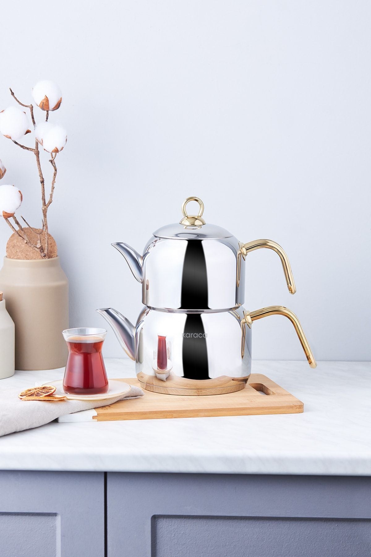 Karaca Urban Midi induction Base Teapot Set Gold - MALLTURK