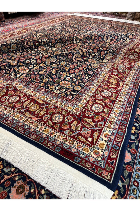 RD RAMAZAN DAG Hand Rug Art Hand-Woven Turkey Hereke Rug Signed Seven Mountains Flower Design Size 310x200 - MALLTURK
