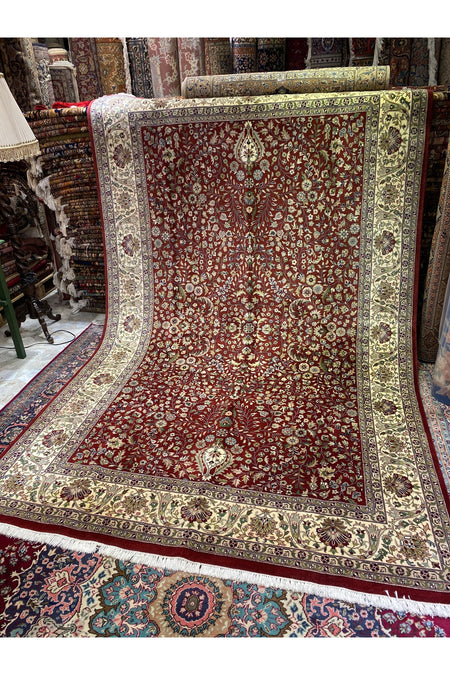 RD RAMAZAN DAG Hand Rug Art Hand-Woven Indian Hereke Rug Cotton Fringe with New Zealand Wool Woven Size 3x2 - MALLTURK
