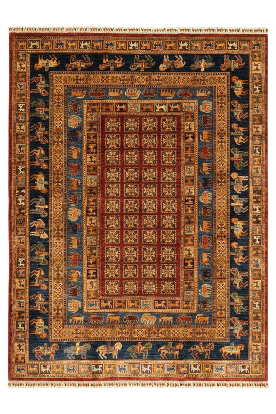 Vog Rug Pazirik Pattern Hand-Woven Wool Rug 170x240 Natural Dye Turkish Knot Handcrafted - MALLTURK