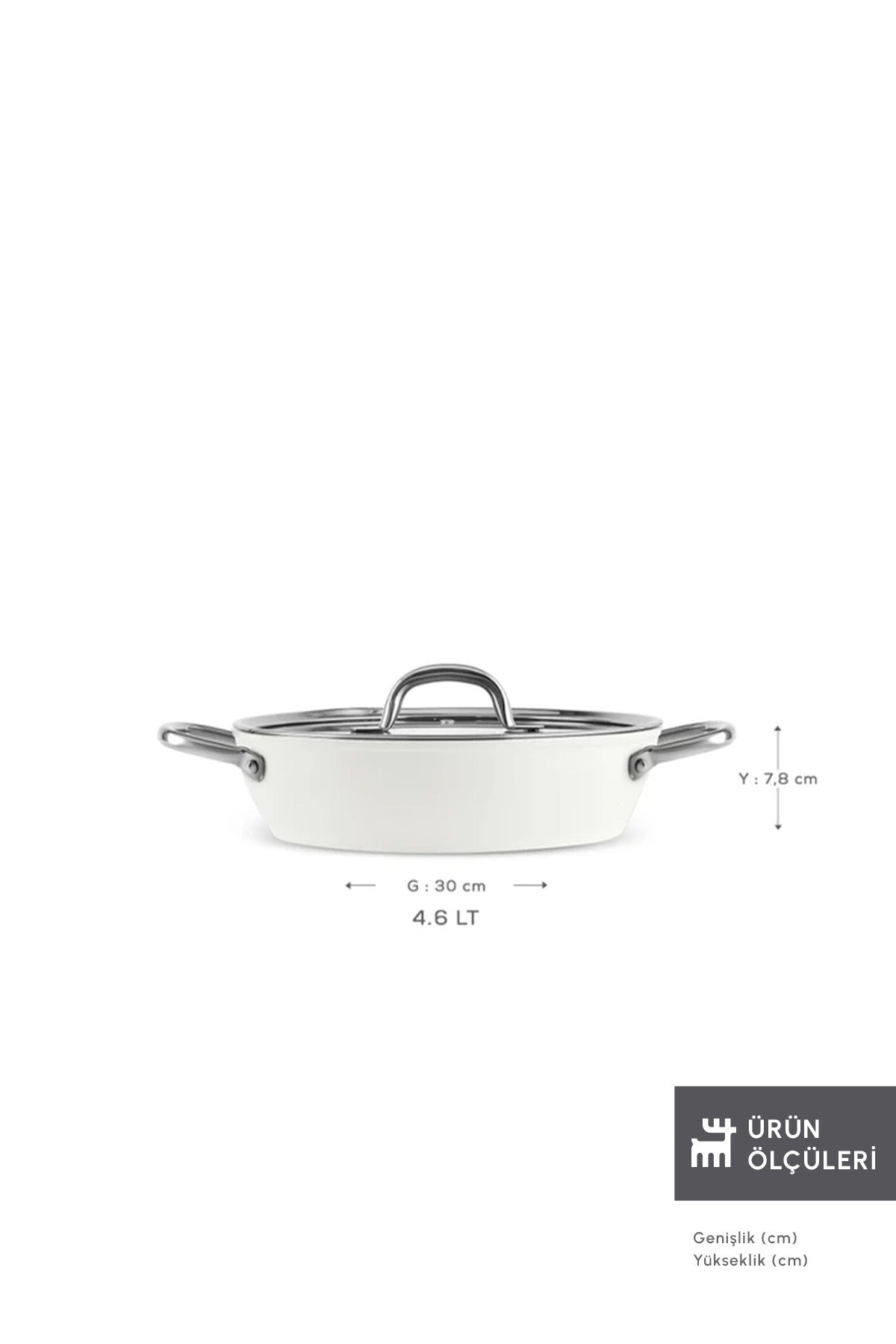 Karaca x Refika Swiss Crystal Kulplu 0 Yag Ile Nonstick Saute Pan Creamy - MALLTURK